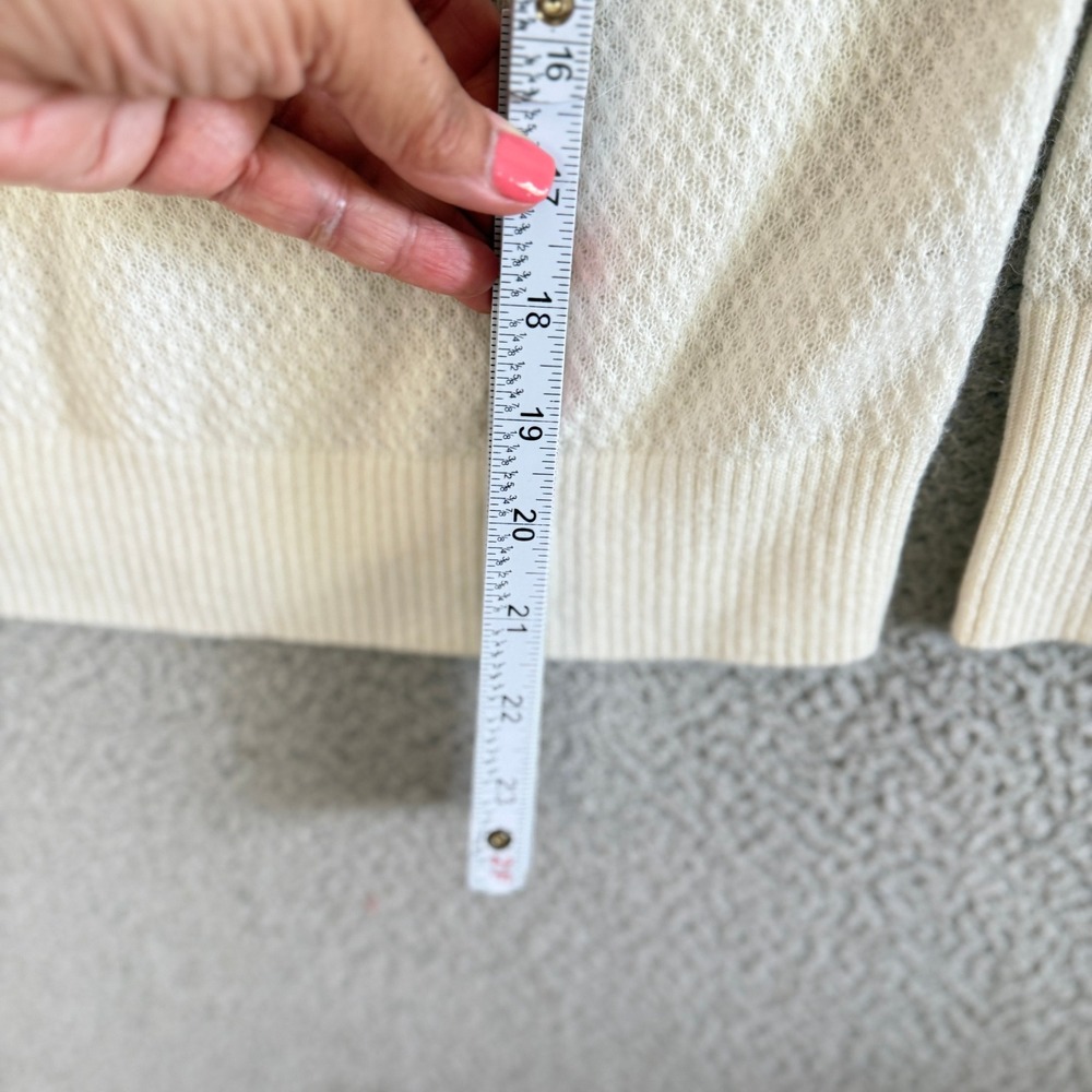 Quince Baby Alpaca Wool Diamond Stitch Cream Sweater Small Minimalist ZJSA001 - Picture 6 of 10